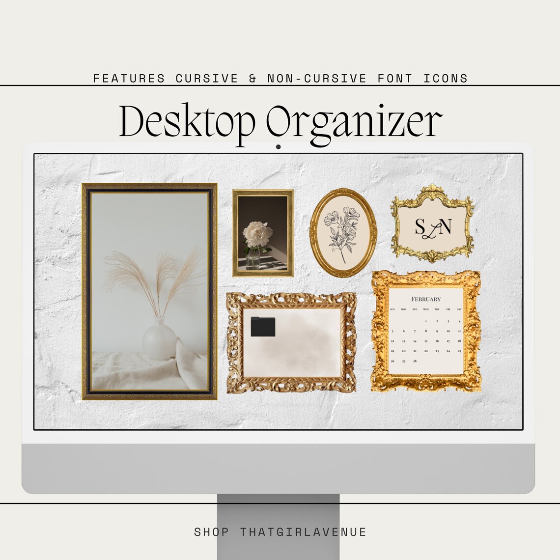 Digital Desktop Organizer Mac Desktop Organizer Computer Etsy