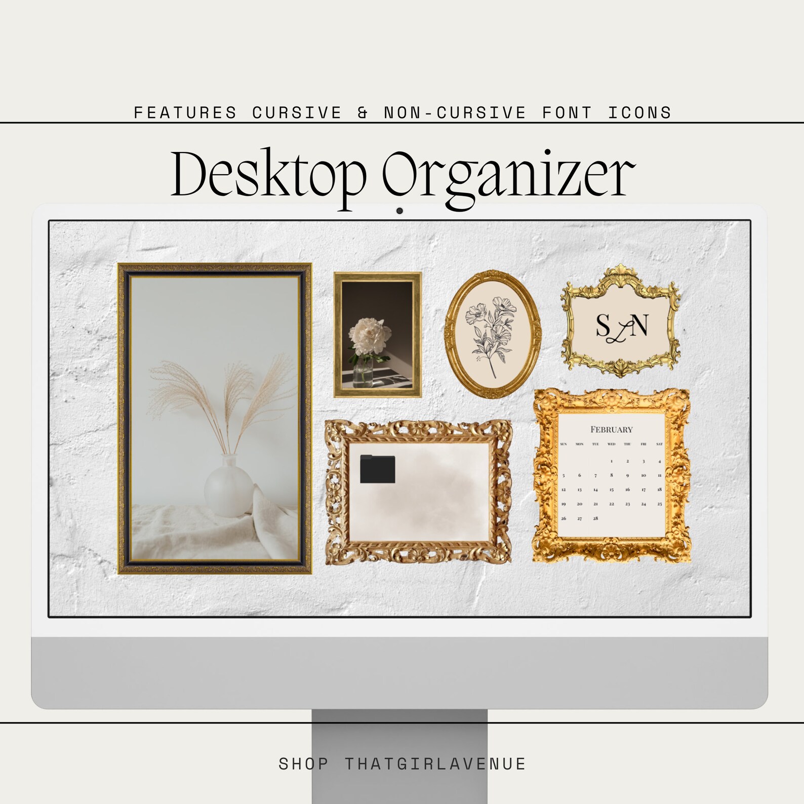 Digital Desktop Organizer Mac Desktop Organizer Computer Etsy