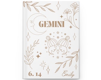 Gemini Journal | Zodiac Journal | Personalized Notebook for Women | Cute School Notebook | Gemini gifts | Birthday Gifts for Her