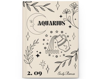 Aquarius | Zodiac Journal | Personalized Journal for Women | Personalised Diary 2023 | Diary Journal | Aquarius gifts