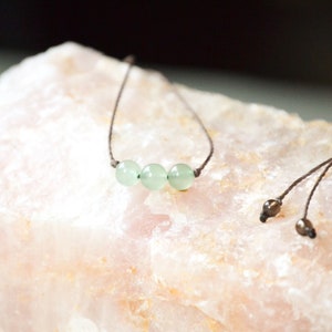 Minimalist Green Aventurine Choker | AAA Natural Gemstone Necklace | Boho Handmade Jewelry | Waterproof Crystal Choker