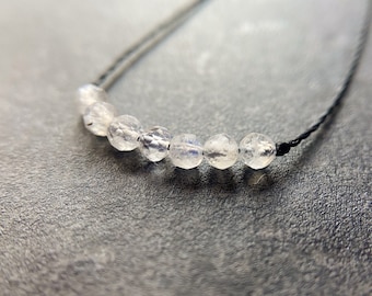 Dainty Rainbow Moonstone Choker | AAA Natural Gemstone | Minimalist Boho Gift for Her | Waterproof Crystal Choker