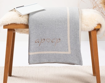 Couverture câline personnalisée en 100 % coton I couvre-lit pour lit, canapé et canapé I couverture en laine douillette I couverture de canapé 200 x 150 cm je jette