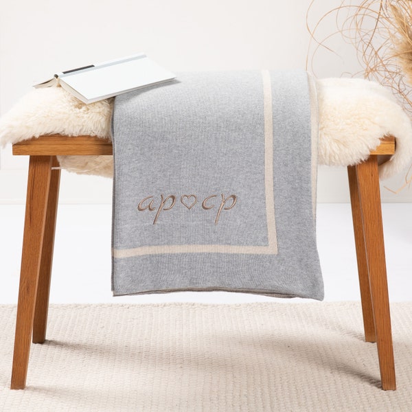 Personalisierte Kuscheldecke aus 100% Baumwolle I Tagesdecke für Bett, Sofa & Couch I kuschelige Wolldecke I Sofadecke 200x150cm I Überwurf