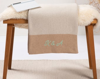 Personalisierte Kuscheldecke aus 100% Baumwolle I Tagesdecke für Bett, Sofa & Couch I kuschelige Wolldecke I Sofadecke 200x150cm I Überwurf