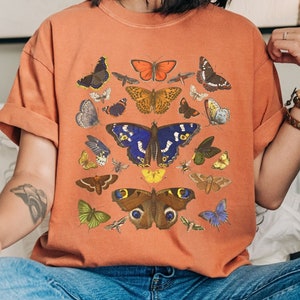 Vintage Butterfly & Moth T-Shirt, Cottagecore Aesthetic, Comfort Colors® Shirt, Vintage T-Shirts, Butterfly T-Shirt, Butterfly Shirt