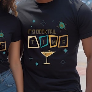 Cool Cocktail Lover T-Shirt, Funny Retro Happy Hour Shirt for Cocktail Party, Bartender Gift Tee