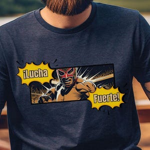 Lucha Libre Wrestling T-Shirt Retro Mexican Mask Graphic Tee for Men Women Comic Book Art Fans Gift Shirt