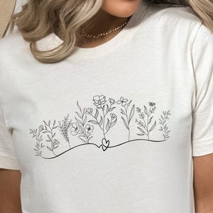 Wild Flowers Shirt, Wildflower T-shirt, Floral Shirt, Botanical Shirt, Flower Shirt, flower Lover Shirt, Ladies Shirts, Womens Tees,