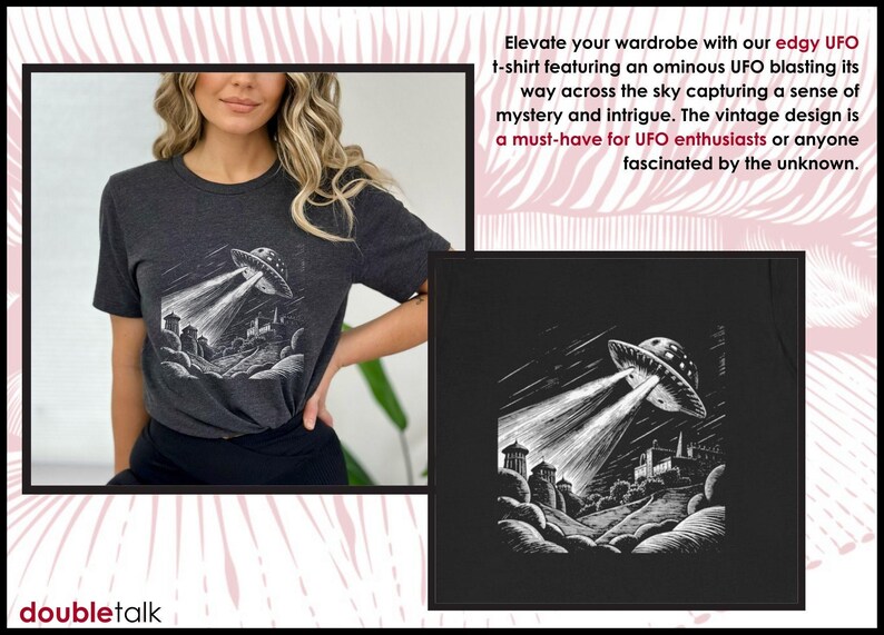 Retro Ufo Shirt Sci Fi Clothing Vintage Alien Tee Flying Saucer Space Enthusiast Gift Unisex Cotton Extraterrestrial Graphic Mysterious image 8