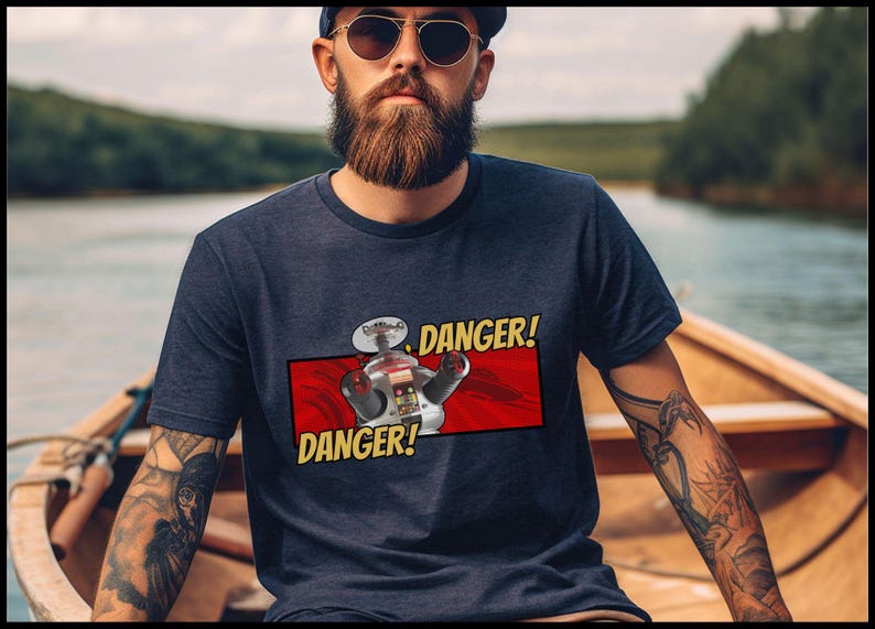 Retro Robot Tshirt Sci Fi Television Inspired Design Classic Space Themed Gift Nostalgic Television Quote Graphic Print Unisex Jersey Tee Collector Item Fan Merchandise Perfect Present Geek Culture Apparel Vintage Style Shirt Iconic Robot