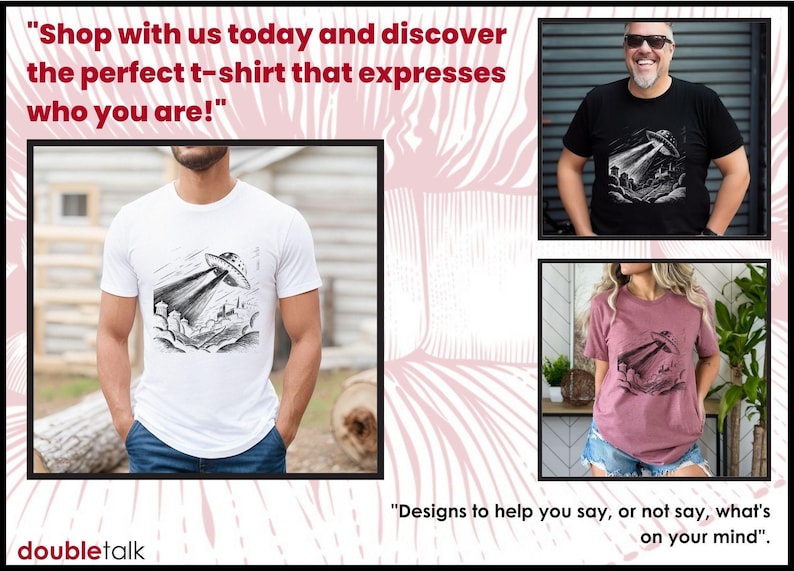 Vintage Alien Tee Flying Saucer Graphic Retro Sci Fi Shirt Space Enthusiast Collection Extraterrestrial Design Mystery Cotton Unisex Jersey Short Sleeve Premium Quality Print Classic Fit Comfortable Fabric Geek Fashion Statement Unique Gift