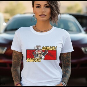 Robot Tshirt Vintage Sci Fi Shirt Design Retro Cult Classic Television Space Themed Danger Warning Robinson Quote Nostalgic Merchandise image 7