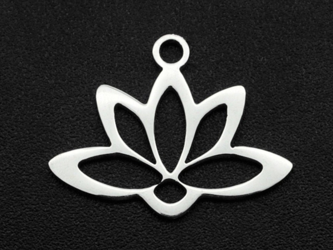 Stainless Steel Lotus Pendants, Laser Cut, Hollow, Lotus Flower Charm