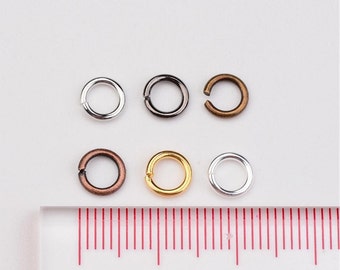 Open Jump Rings, 6mm, 8mm, 10mm,  18 Gauge, Inner Diameter: 4mm