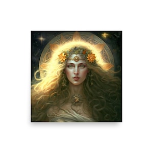 Aine - Halo of Light | Goddess Art | Digital Art | AI Art Print | Home Decor | Wall Art | AI Generated Art | Altar Art