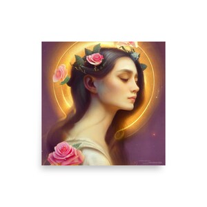 The Divine Maiden | Divine Feminine Art | Digital Art | AI Art Print | Home Decor | Wall Art | AI Generated Art | Altar Art