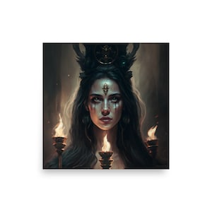 Hekate - Mroczna Dziewica | Sztuka Bogini | Sztuka Cyfrowa | Wydruk Sztuki AI | Wystrój Domu | Sztuka Ścienna | Sztuka Generowana Przez AI | Sztuka Ołtarzowa