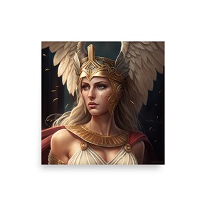 Athena - Wisdom of Battle | Goddess Art | Digital Art | AI Art Print | Home Decor | Wall Art | AI Generated Art| Altar Art