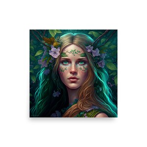Ostara of the Spring | Goddess Art | Digital Art | AI Art Print | Home Decor | Wall Art | AI Generated Art | Altar Art