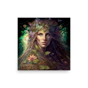 Ostara - Fertile Ground | Goddess Art | Digital Art | AI Art Print | Home Decor | Wall Art | AI Generated Art | Altar Art