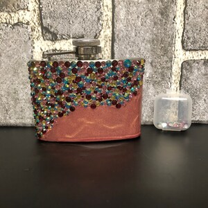 4 oz Stainless Steel Flask with Rhinestones