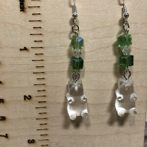 Resin and Bead Gummy Bear Earrings
