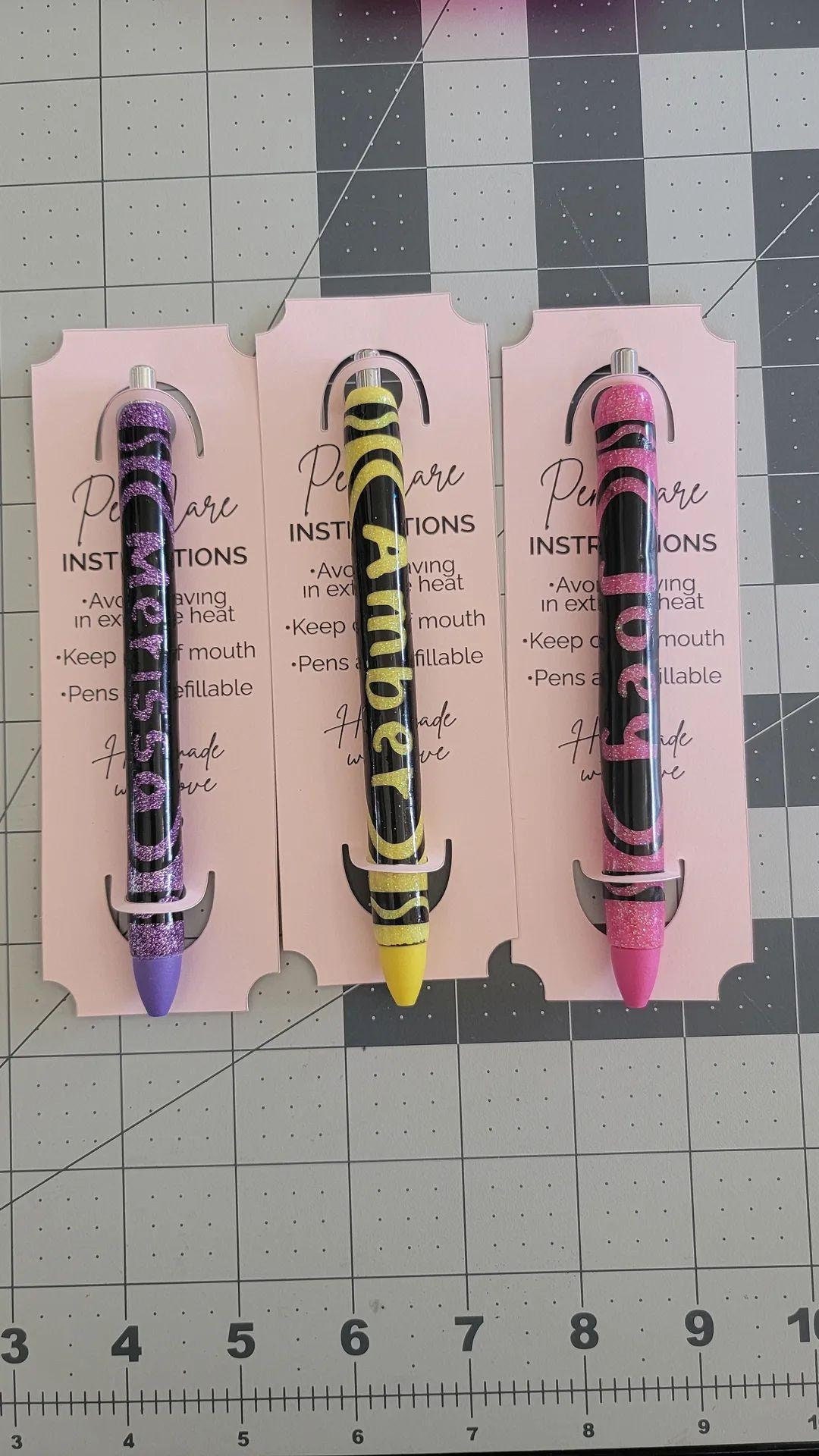 Epoxy Crayola Pens Glittered Colored Ink Personalized Gift Etsy