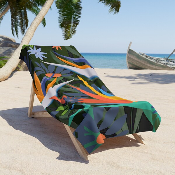 Luxury Beach Towel in Bird Of Paradise