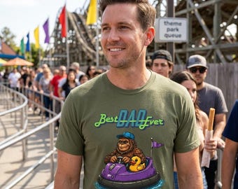 Bigfoot Dad T-Shirt | Sasquatch Rubber Duck Bumper Car Graphic Tee