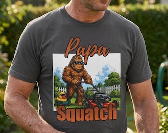 Papa Squatch and Rubber Duck T-Shirt | Bigfoot Father Graphic Tee
