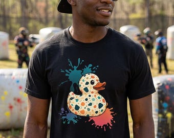 Paint Splash Rubber Duck T-Shirt | Playful Art Studio Graphic Tee