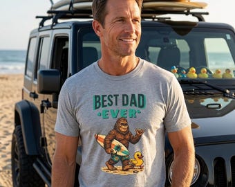 Bigfoot Rubber Duck Surfing T-Shirt | Beach Dad Tee