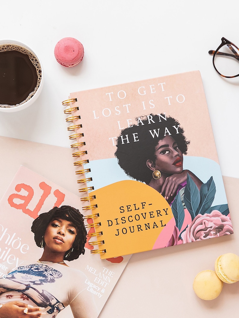 Black Women Journal w/ Prompts Black Girl Journal Afrocentric Gifts Self-care Journal Black Woman Guided Journal Black Own Shop image 8