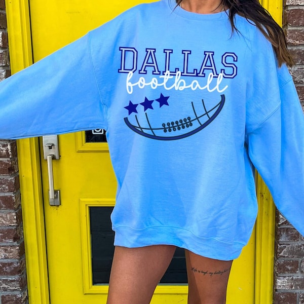 Dallas Football Sweatshirt, Vintage Cowboys Womens Crewneck, Tailgate Sweatshirt, Oversized, Cheerleader Sweater, American Football