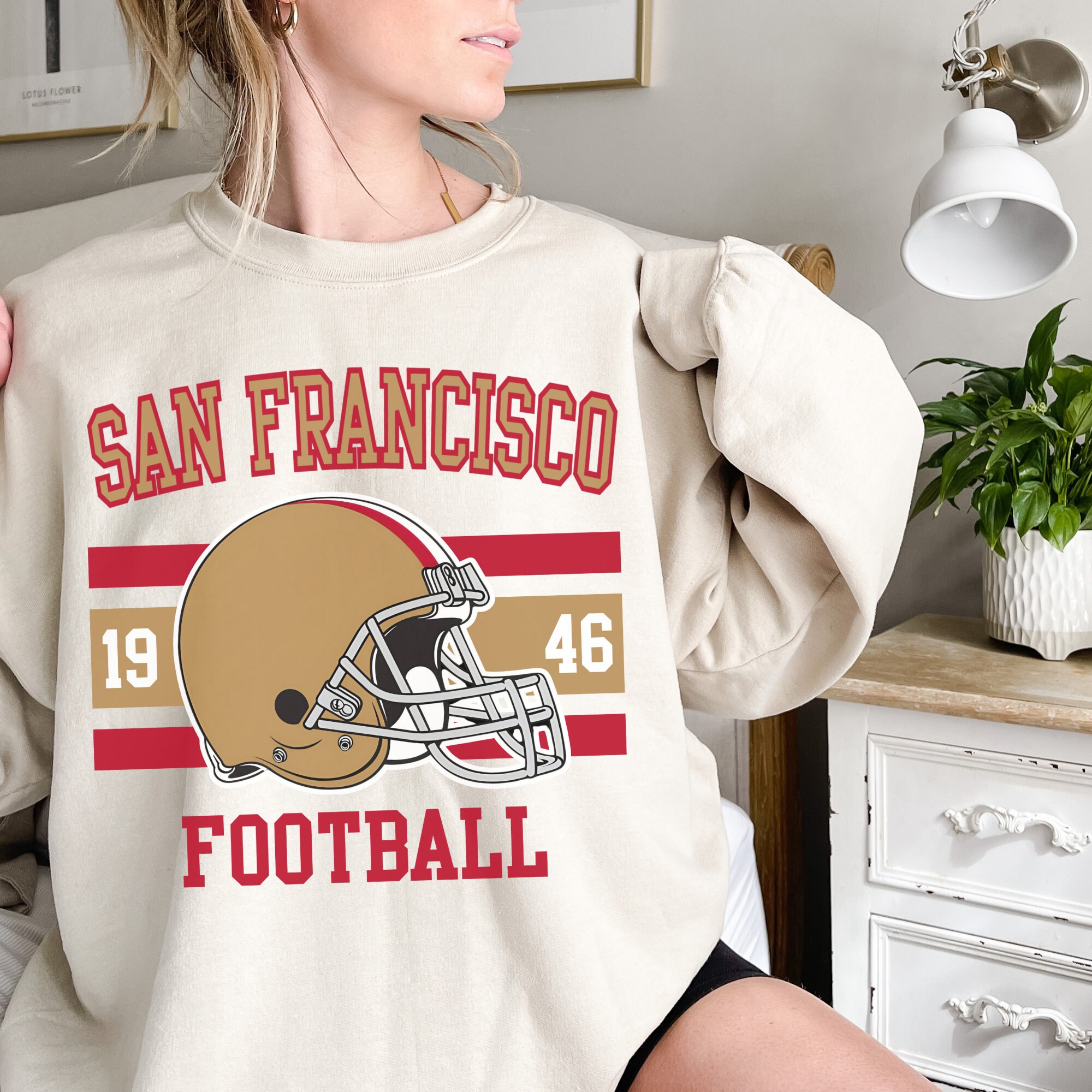 cumpleaños coger un resfriado romántico San Francisco Football Sweatshirt Vintage Throwback Crewneck - Etsy