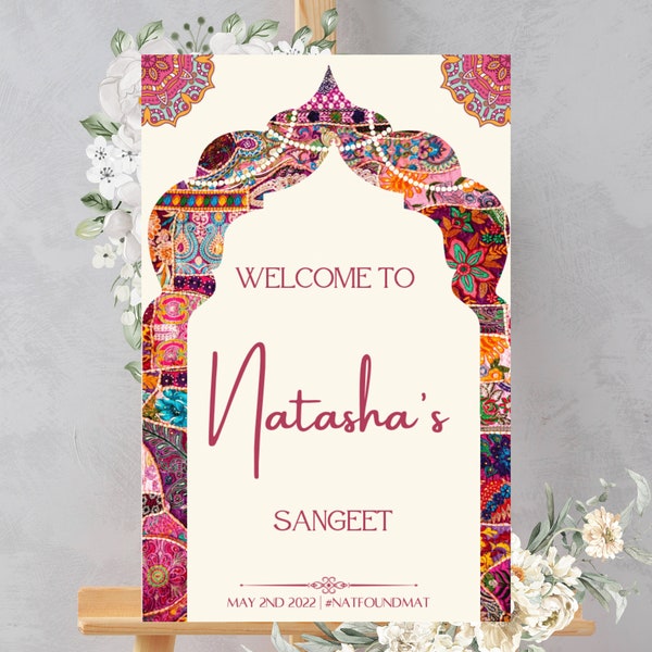 Indian Sikh Wedding Welcome Sign| Sangeet Maiyan Mendhi Choora Jaggo Wedding Week Sign| Custom Wedding Sign Printable| Indian Wedding Decor