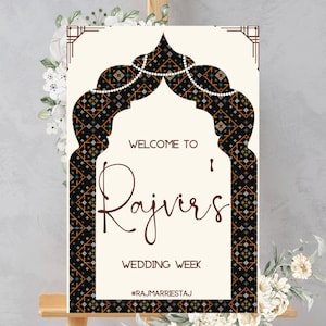 Editable Indian Sikh Wedding Welcome Sign | Pre-Wedding Event Wedding Week Sign | Custom Wedding Sign Printable | Indian Wedding Decor