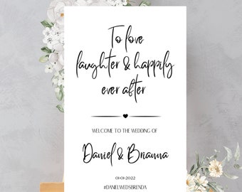 Minimalistic Wedding Welcome Sign | Black and White Wedding Welcome Sign | Custom Wedding Signage Printable | Wedding Decor