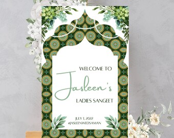 Editable Indian Wedding Welcome Sign: Sangeet, Maiyan, Mendhi (Digital Download)