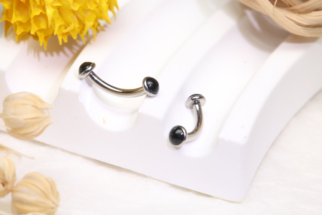 VOJO G23 Titanium Septum Ring - 16G 10mm/8mm Teardrop Clicker For Daith, Helix, Nose, Tragus Piercings