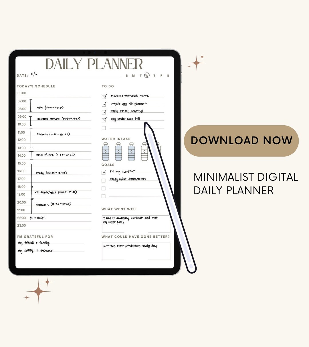 Daily digital planner for goodnotes and notability etsy