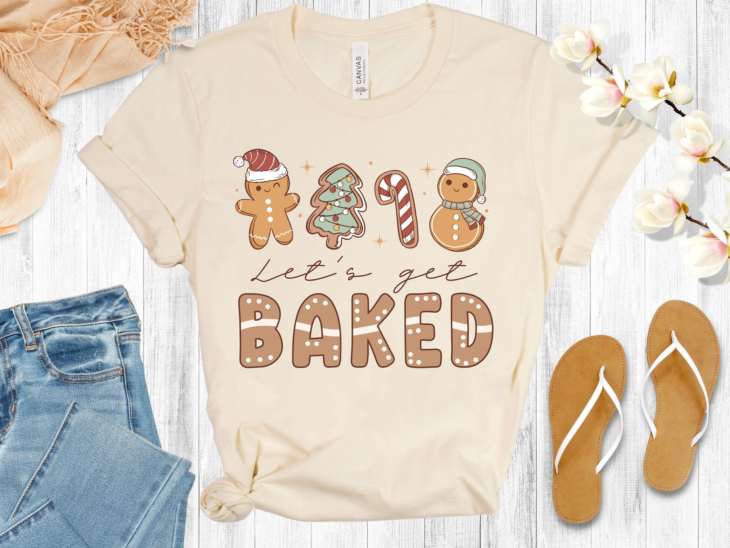 Discover Cute Christmas Gingerbread Shirt, Let's Get Baked Gift for Xmas Party Baking