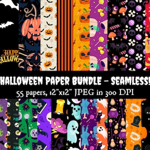 Halloween Digital Paper, Trick or Treat Scrapbook Papers, Boo Wallpaper, Halloween, Spooky, Boo, Background