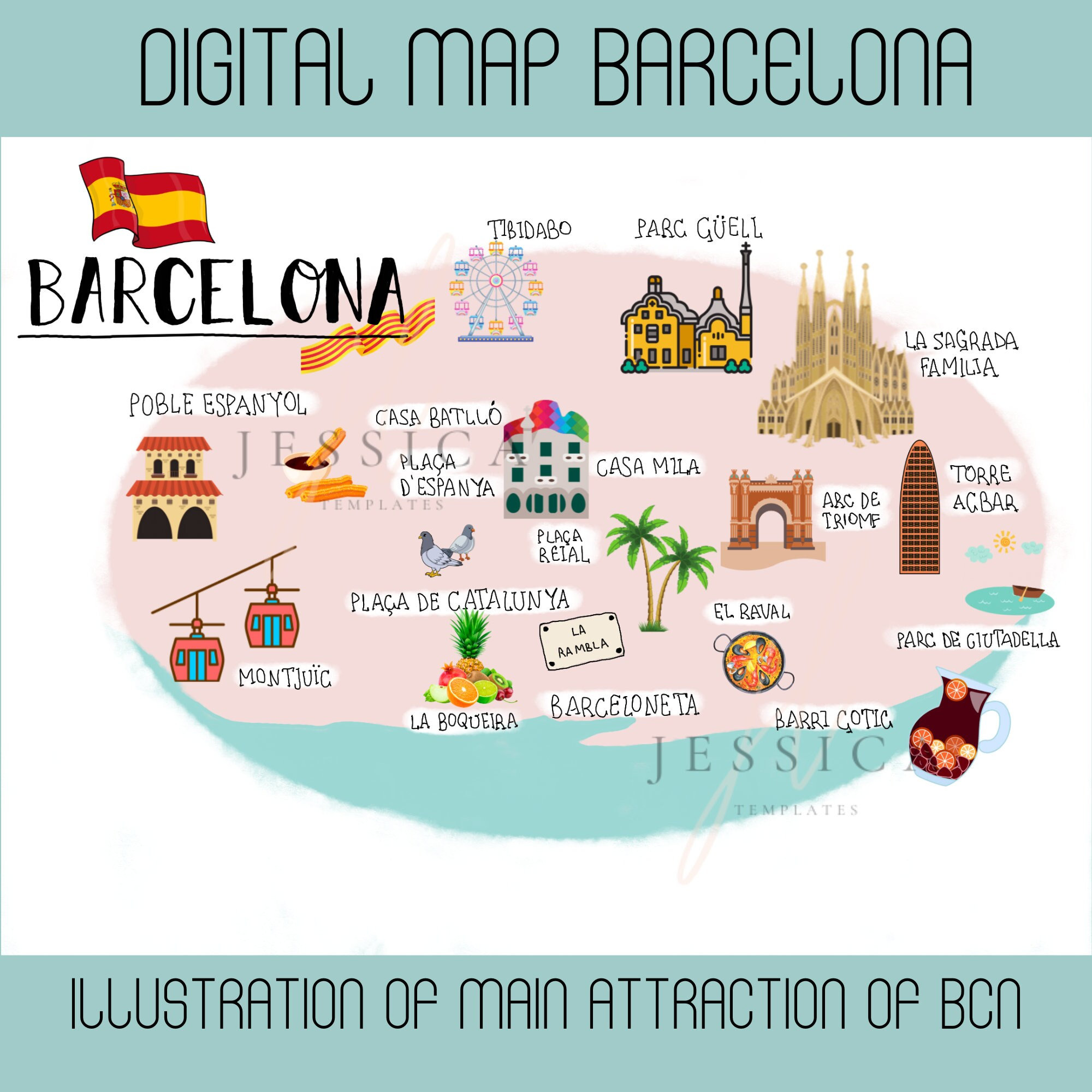 Barcelona Map Tourist barcelona-map-tourist