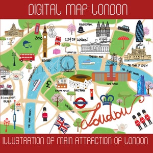 DIGITALE Landkarte von London / Landkarte von London / Landkarte von London / Landkarte von Londra / Landkarte von Londra / Landkarte / Mappa di Londra / Landkarte / Landkarte