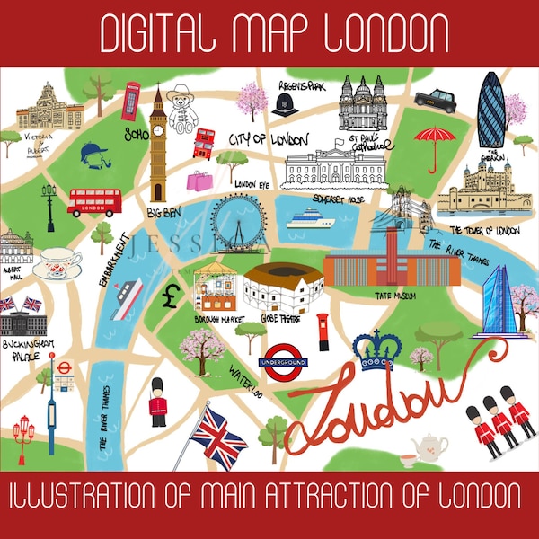 London Map Print - Etsy