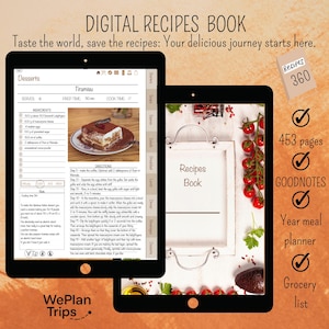 Libro di ricette digitale: agenda Goodnotes per iPad (360 ricette)