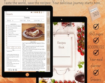 Digital Recipe Book: Goodnotes iPad Planner (360 Recipes)