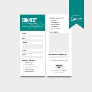 Church Connect-kaartsjabloon | BEWERKBAAR CANVA-BESTAND | Gedurfde kerkbranding | Kaart met kerkverbindingen | Kerkafbeeldingen | Kerkmarketing